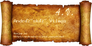 Andráskó Vilmos névjegykártya